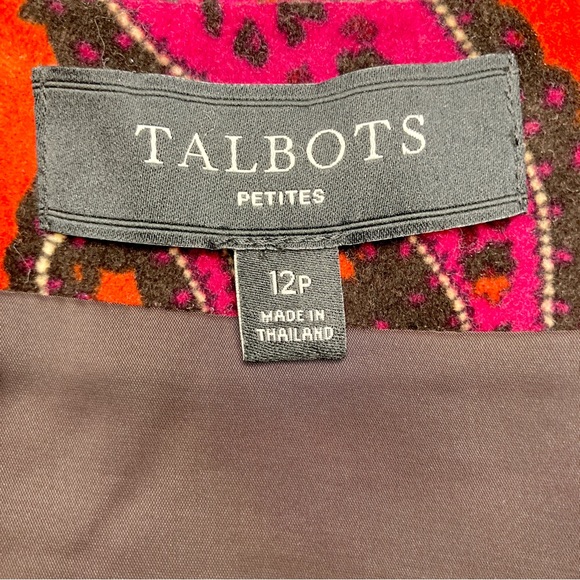 Talbots Velvet Red & Black Paisley Pencil Skirt - Size 12P - Picture 4 of 11